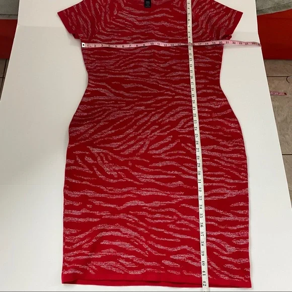ASHLEY STEWART METALLIC ZEBRA BODYCON SWEATER DRES - Picture 8 of 10